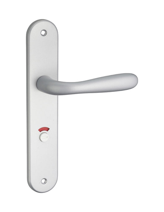 Maniglia Goccia E 195 con piastra serratura e indicatore, cromo satinato - THIRARD