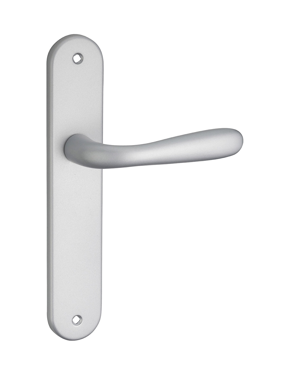 Maniglia Goccia E 195 con piastra senza fori, cromo satinato - THIRARD