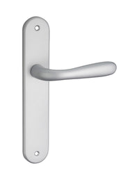 Maniglia Goccia E 195 con piastra senza fori, cromo satinato - THIRARD