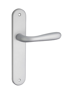 Maniglia Goccia E 195 con piastra senza fori, cromo satinato - THIRARD