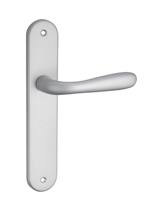 Maniglia Goccia E 195 con piastra senza fori, cromo satinato - THIRARD