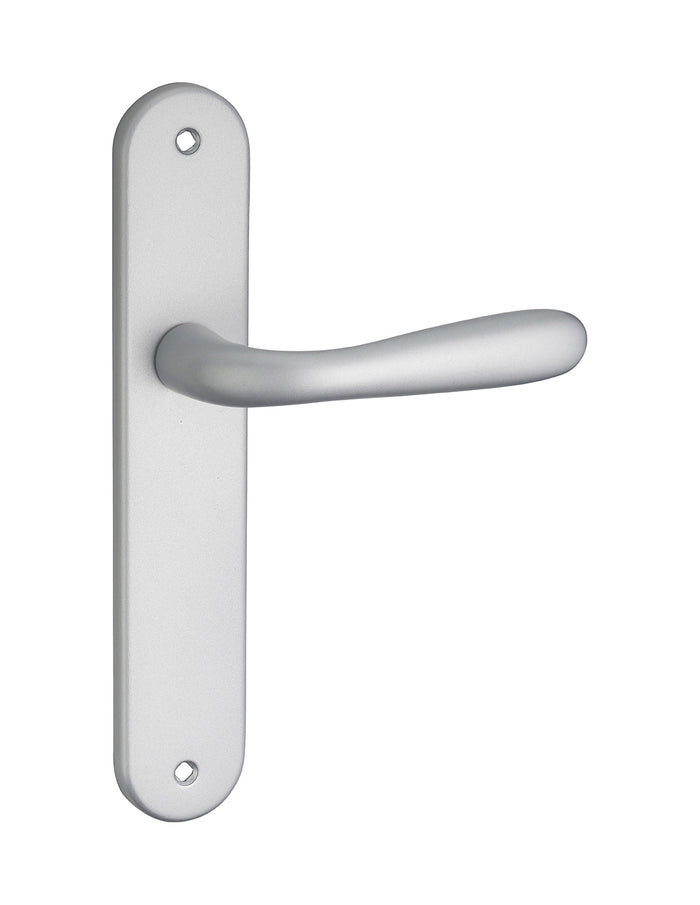 Maniglia Goccia E 195 con piastra senza fori, cromo satinato - THIRARD