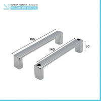 Set maniglie per porta doccia dentro-fuori cromate design squadrato