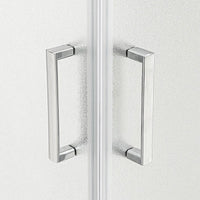 Set maniglie per porta doccia dentro-fuori cromate design squadrato