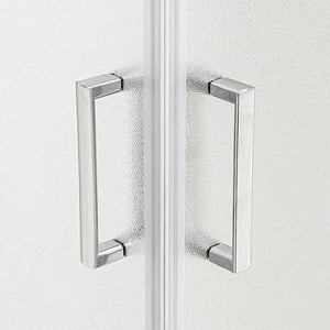 Set maniglie per porta doccia dentro-fuori cromate design squadrato