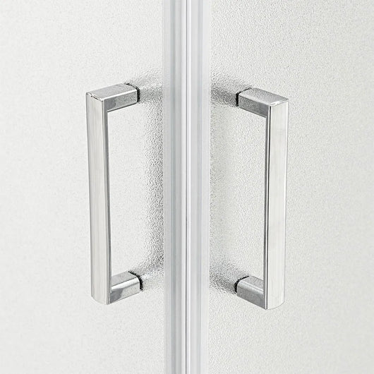 Set maniglie per porta doccia dentro-fuori cromate design squadrato