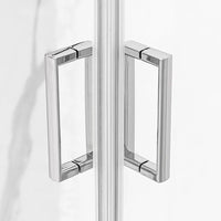 Set maniglie per porta doccia dentro-fuori cromate design squadrato