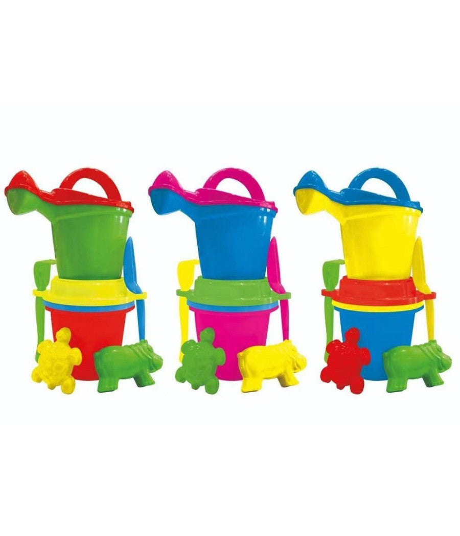 Set Mare Secchiello Innaffiatoio Formine Giocattoli Bambini Vari Colori 000139a         