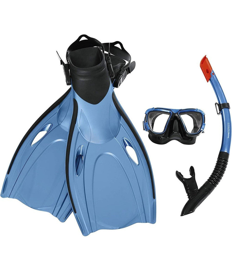 Set Maschera Boccaglio Pinne Da Snorkeling Blacksea Per Adulti Immersioni 25045         