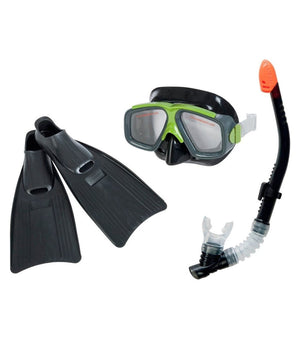 Set Maschera Boccaio Pinne Per Immersioni Snorkeling Sub Mare Piscina Nero         