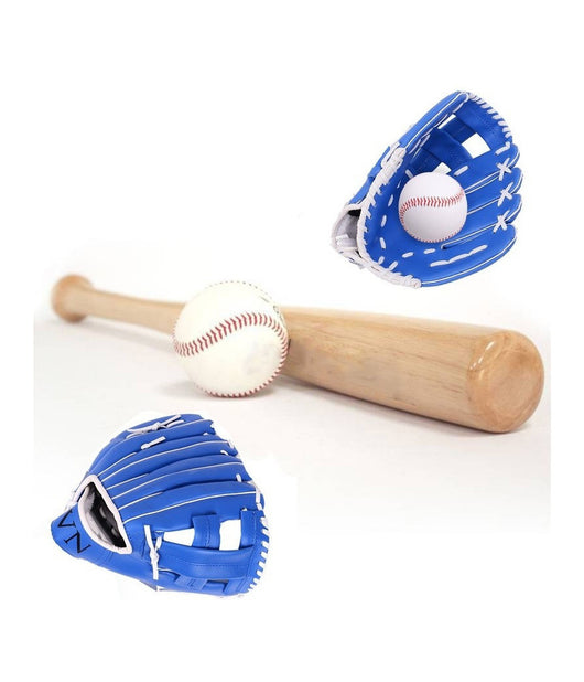 Set Mazza Baseball + Palla 30" + Guantone 10 1/2 Inch Mazza Da Baseball Bastone Legno         