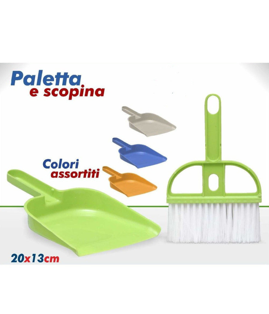 Set Mini Scopa Scopina Con Paletta Pulizia Polvere Auto Ufficio Casa 20 X 13 Cm         