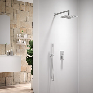 Sistema doccia 2 vie, soffione d=250 e doccino nickel spazzolato | Rita