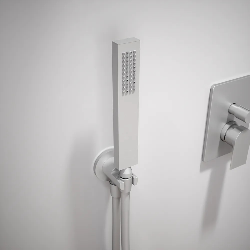 Sistema doccia 2 vie, soffione d=250 e doccino nickel spazzolato | Rita