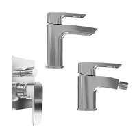 Set miscelatore lavabo, bidet ed incasso doccia con deviatore in ottone cromato | Greta