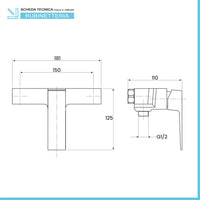 Set miscelatori cromati lavabo bidet e vasca con kit doccia Kubo