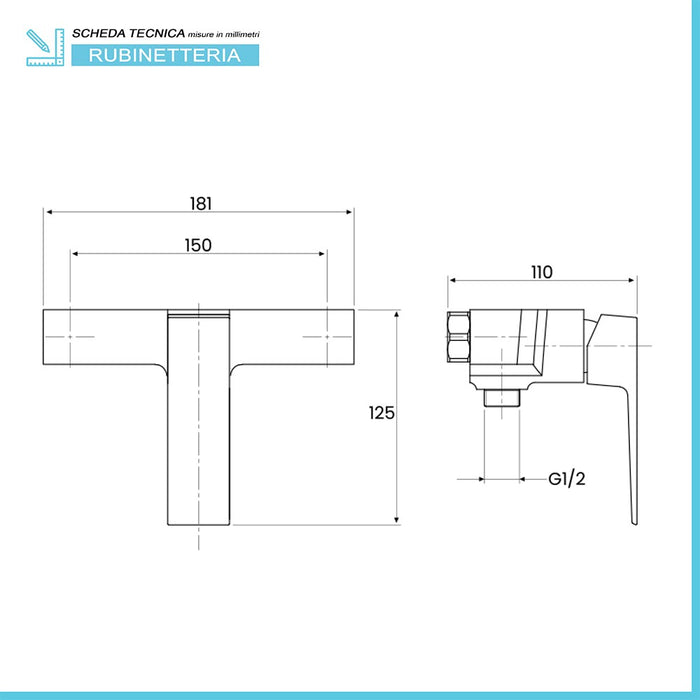 Set miscelatori cromati lavabo bidet e vasca con kit doccia Kubo