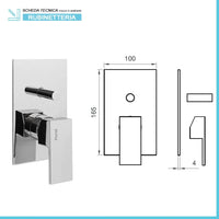 Set miscelatori lavabo alto bidet e doccia 2 vie cromati serie Italia