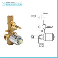 Set miscelatori lavabo alto bidet e doccia 2 vie cromati serie Italia