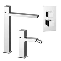 Set miscelatori lavabo alto bidet e doccia a incasso con deviatore  Torre