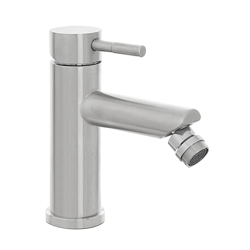 Set miscelatori lavabo alto e bidet acciaio spazzolato e piletta click-clack  York