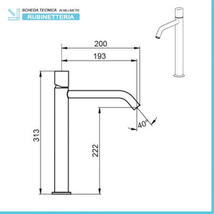 Set miscelatori lavabo alto e bidet senza leva cromato  Gemma