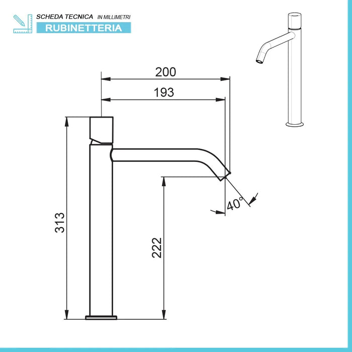 Set miscelatori lavabo alto e bidet senza leva cromato  Gemma