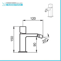 Set miscelatori lavabo alto e bidet senza leva cromato lucido  Torre