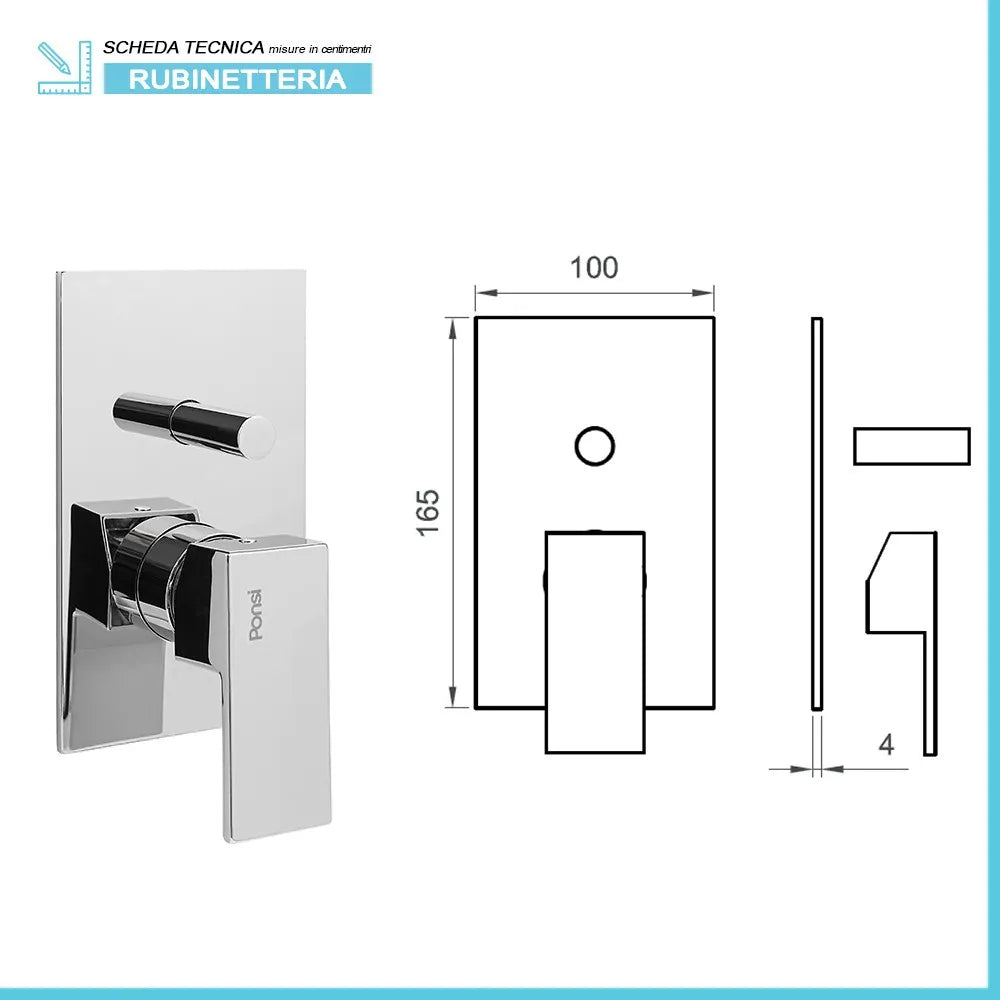 Set miscelatori lavabo bidet e doccia 2 vie cromati serie Italia