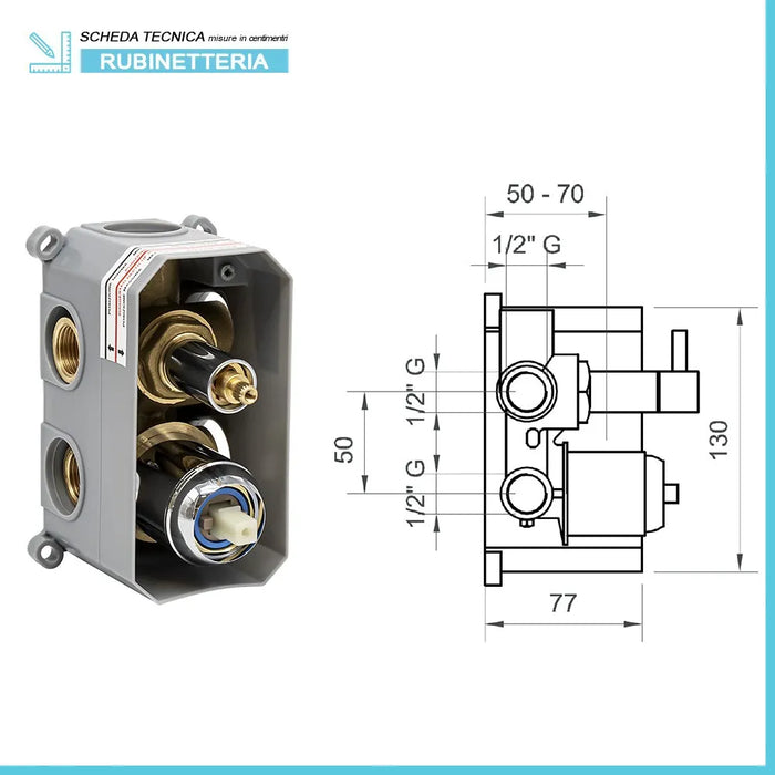 Set miscelatori lavabo bidet e doccia 3 vie cromati serie Italia