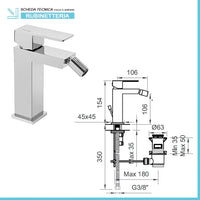 Set miscelatori lavabo bidet e doccia 3 vie cromati serie Italia
