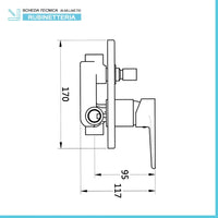 Set miscelatori lavabo bidet e doccia a incasso 2 vie nero opaco  Erika