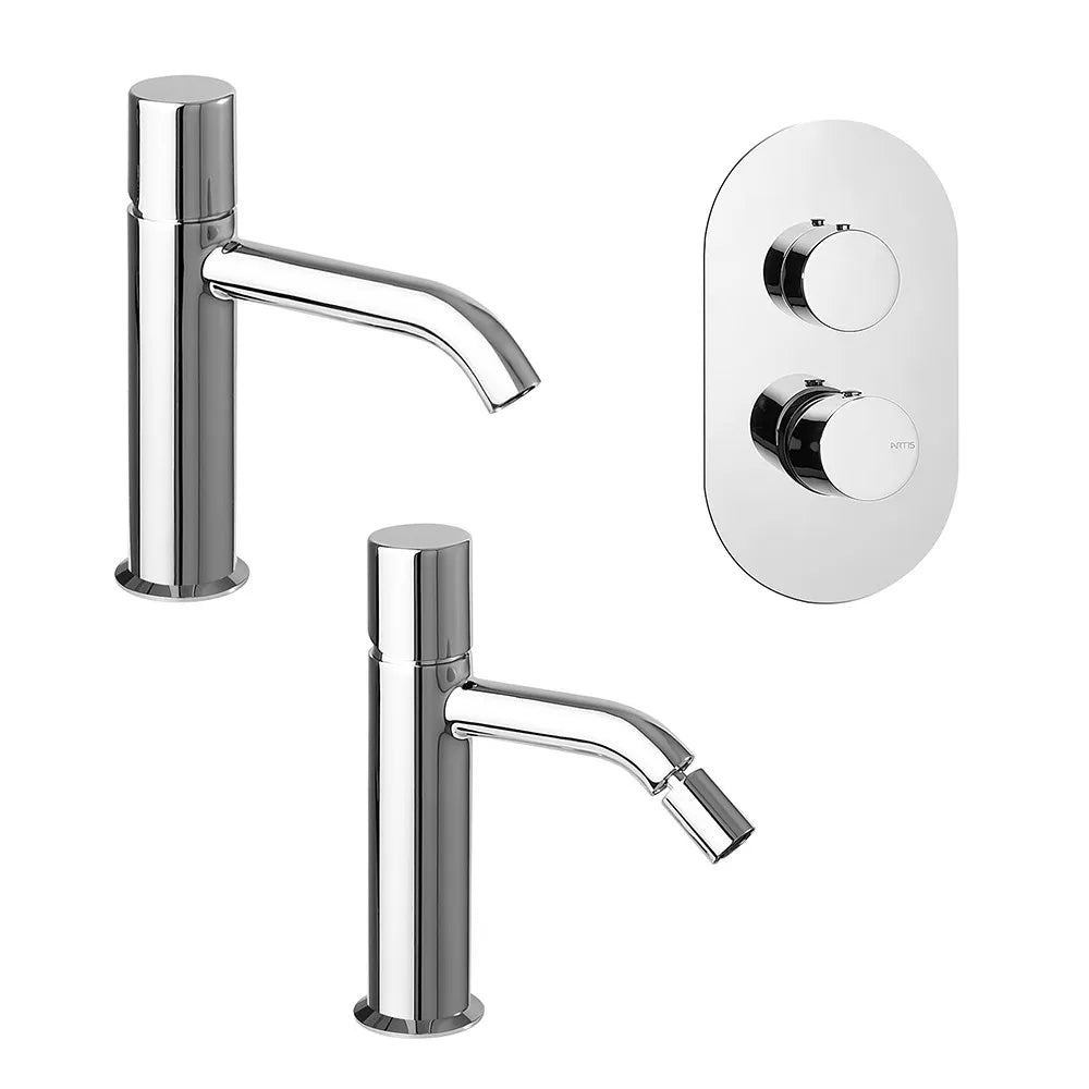 Set miscelatori lavabo bidet e doccia a incasso con deviatore  Gemma