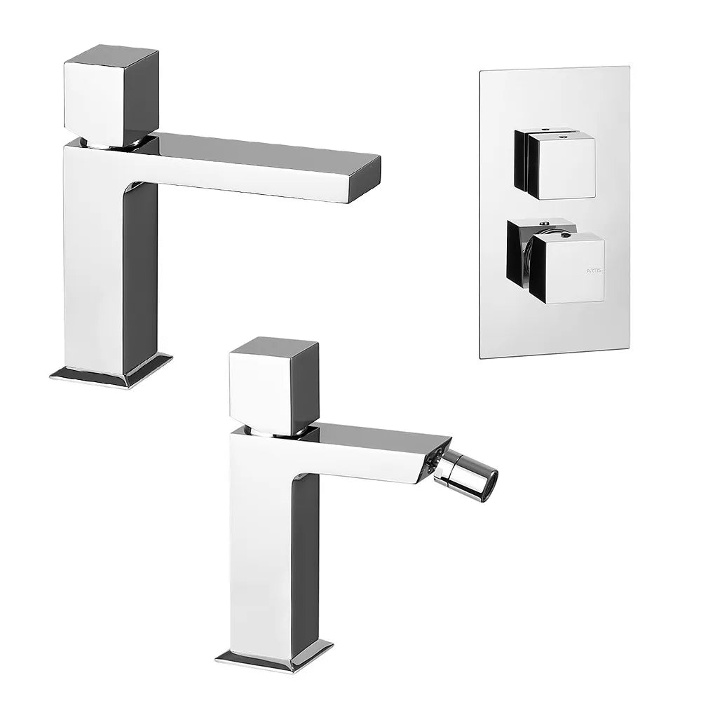 Set miscelatori lavabo bidet e doccia a incasso con deviatore  Torre