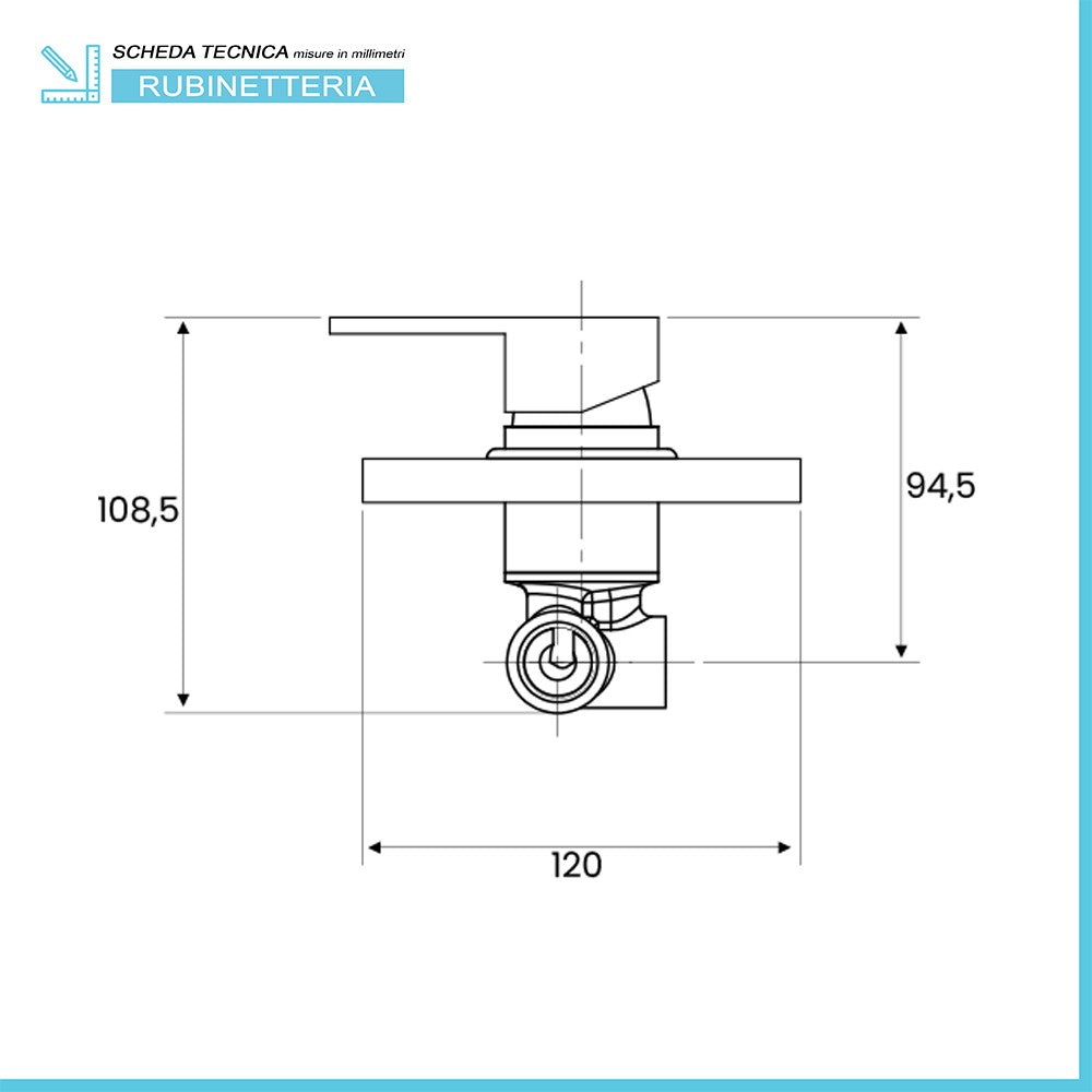 Set miscelatori lavabo bidet e doccia a incasso cromo lucido Kubo