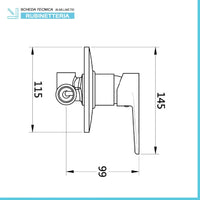 Set miscelatori lavabo bidet e doccia a incasso nero opaco  Erika