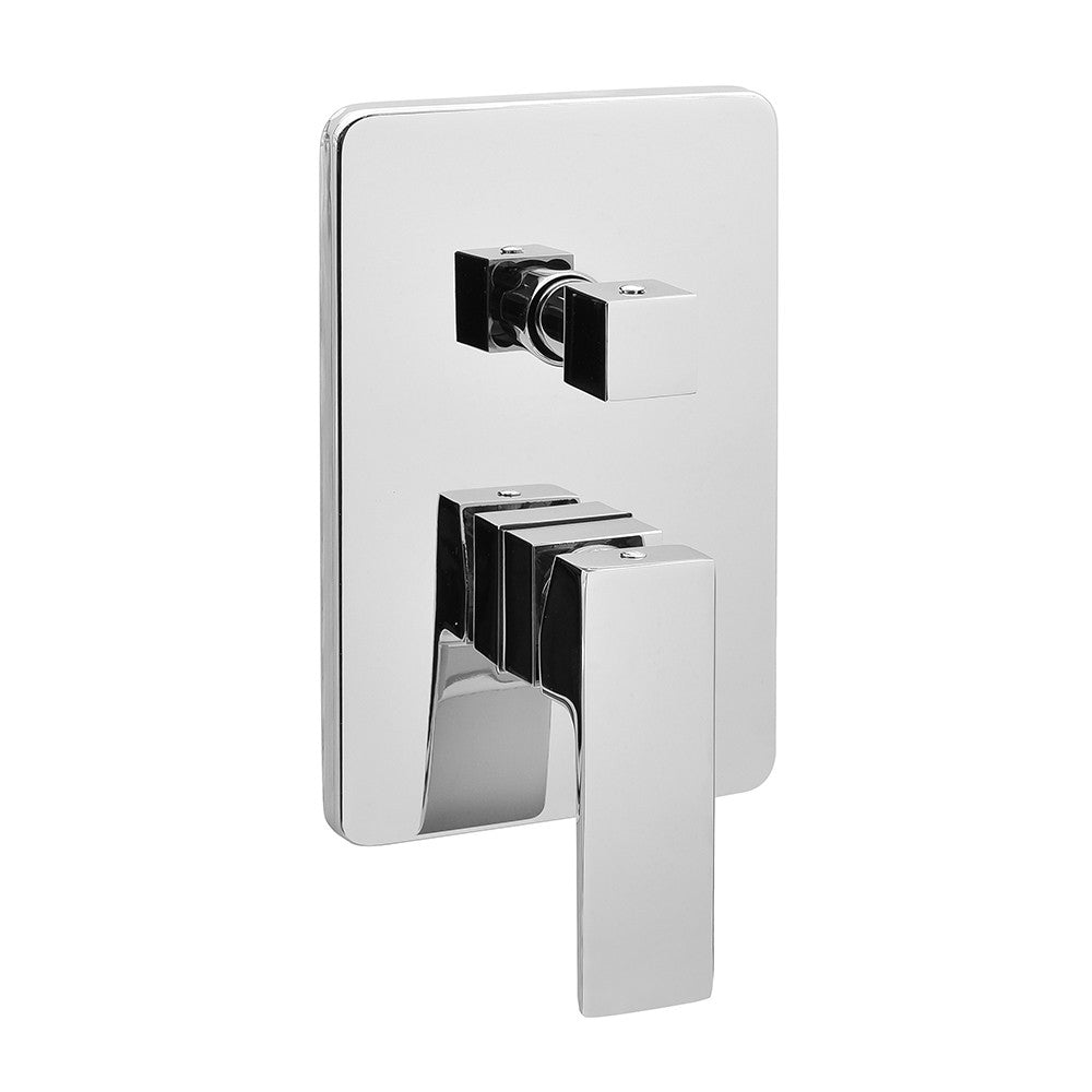 Set miscelatori lavabo bidet e doccia con deviatore cromo lucido Kubo