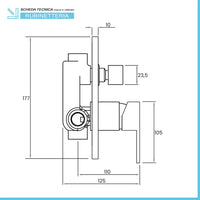 Set miscelatori lavabo bidet e doccia con deviatore cromo lucido Kubo