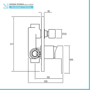Set miscelatori lavabo bidet e doccia con deviatore cromo lucido Kubo