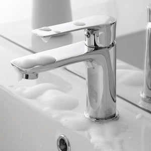 Set miscelatori lavabo bidet e doccia con deviatore in ottone Flat