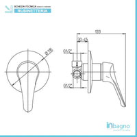 Set miscelatori lavabo bidet e doccia incasso cromati Piralla Ariel scarico incluso