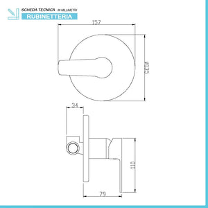Set miscelatori lavabo bidet e doccia incasso cromato lucido Juliette