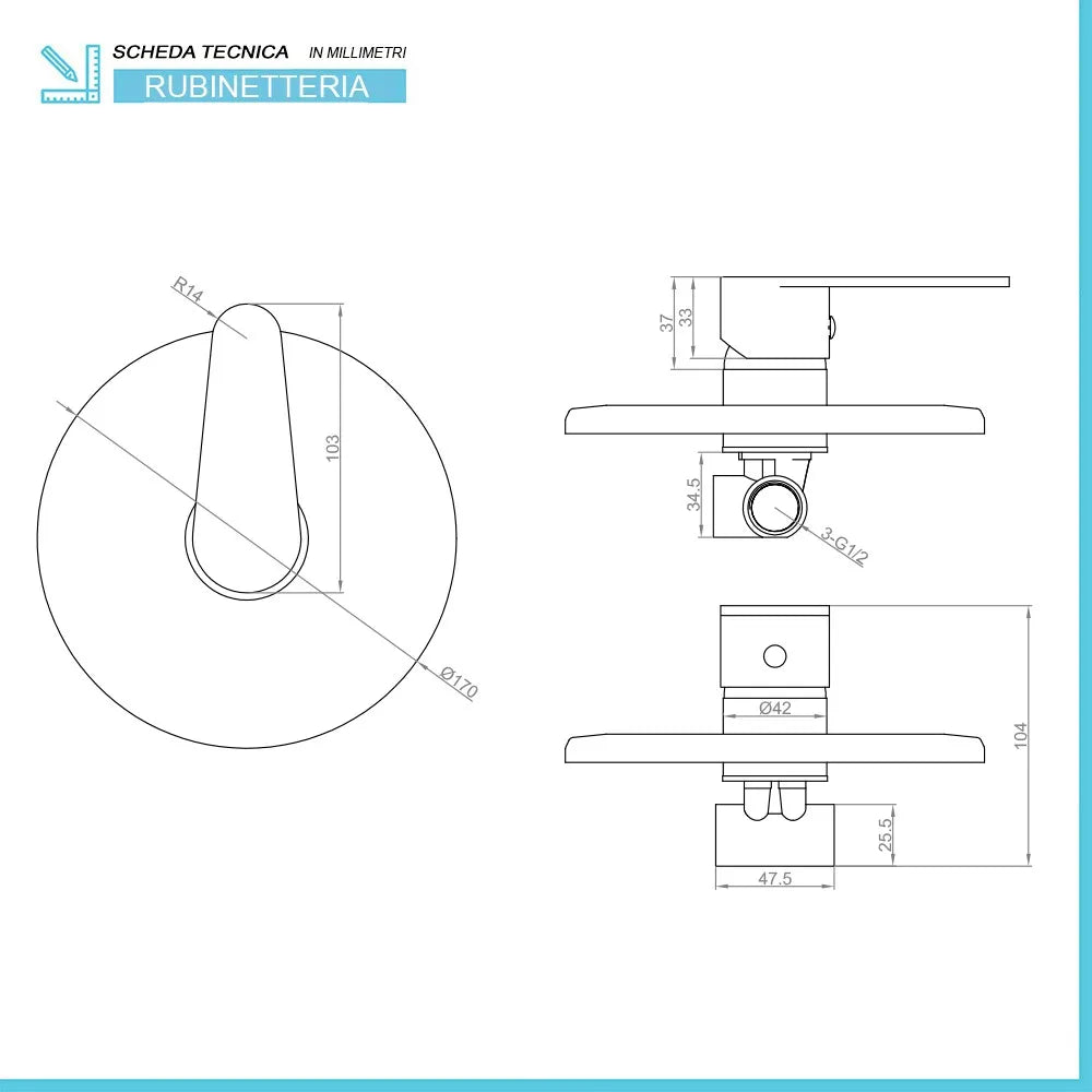 Set miscelatori lavabo bidet incasso doccia cromati Lizzy