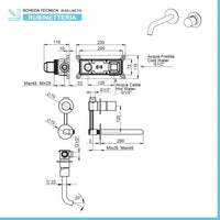 Set miscelatori lavabo da parete e bidet cromato lucido  Gemma