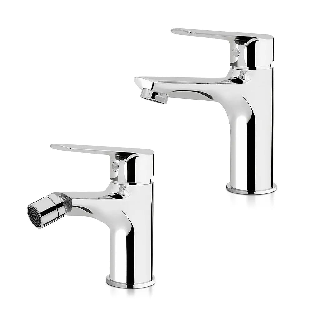 Set miscelatori lavabo e bidet cromati Artis Punta+ piletta inclusa