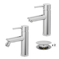 Set miscelatori lavabo e bidet cromato lucido con piletta click-clack  York