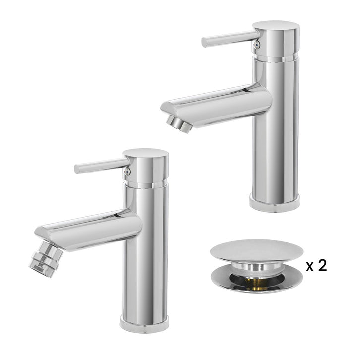 Set miscelatori lavabo e bidet cromato lucido con piletta click-clack  York