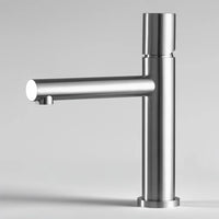 Set miscelatori lavabo e bidet satinato senza leva in acciaio inox Gemini