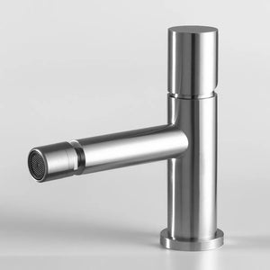 Set miscelatori lavabo e bidet satinato senza leva in acciaio inox Gemini