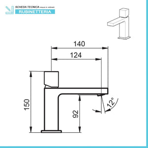 Set miscelatori lavabo e bidet senza leva cromato lucido  Torre